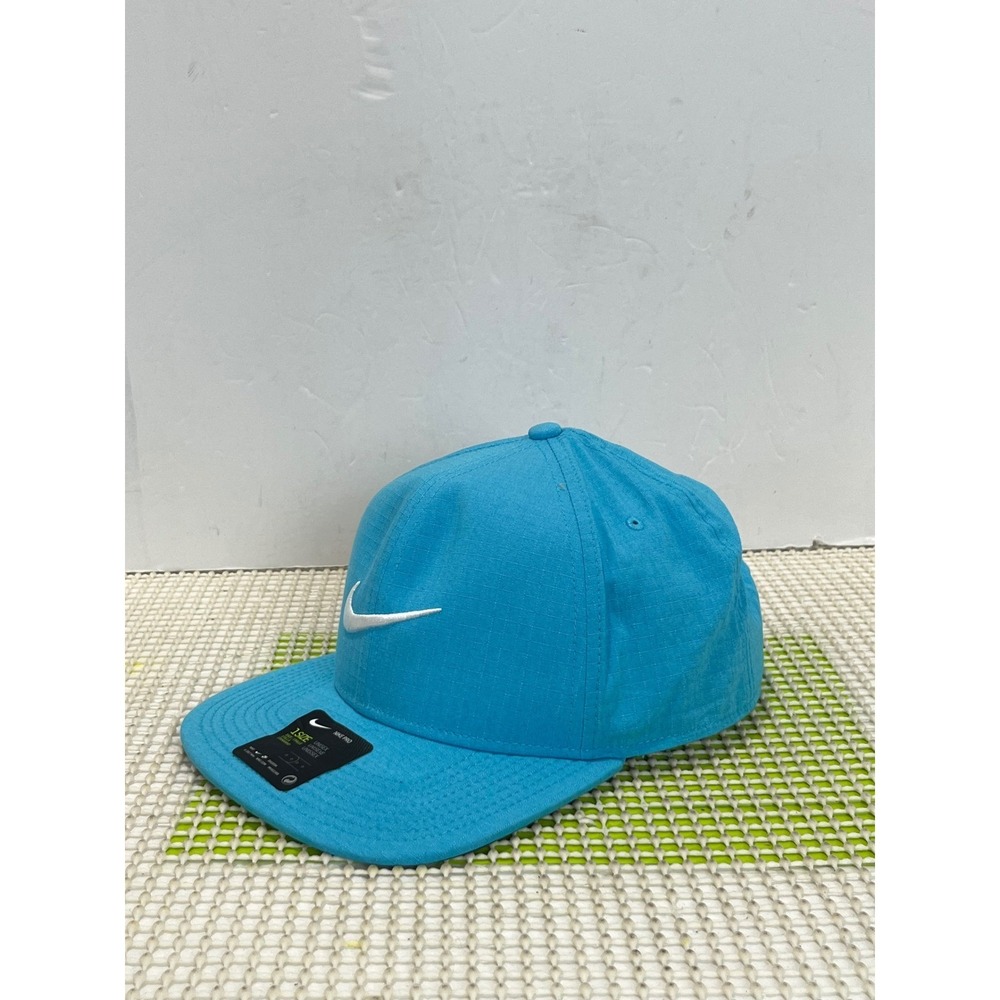 Nike Golf Pro Dri-FIT Snapback Hat Blue Ripstop Flat Brim Unisex Cap NWOT
